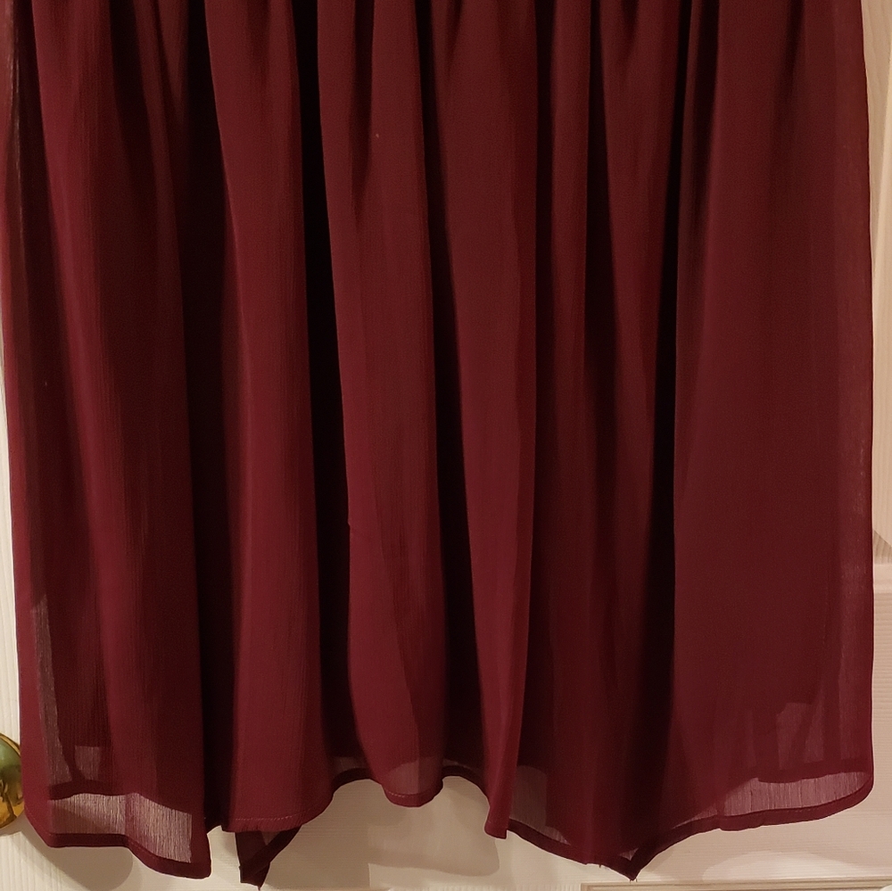 Burgundy Lace Mini Dress Small - Picture 6 of 13